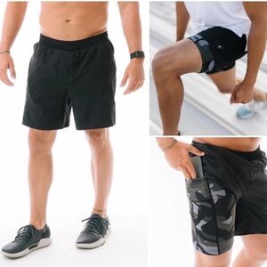 ZYIA Active Black and Camo Pocket Men’s Athletic Shorts 7" Size XL Camouflage